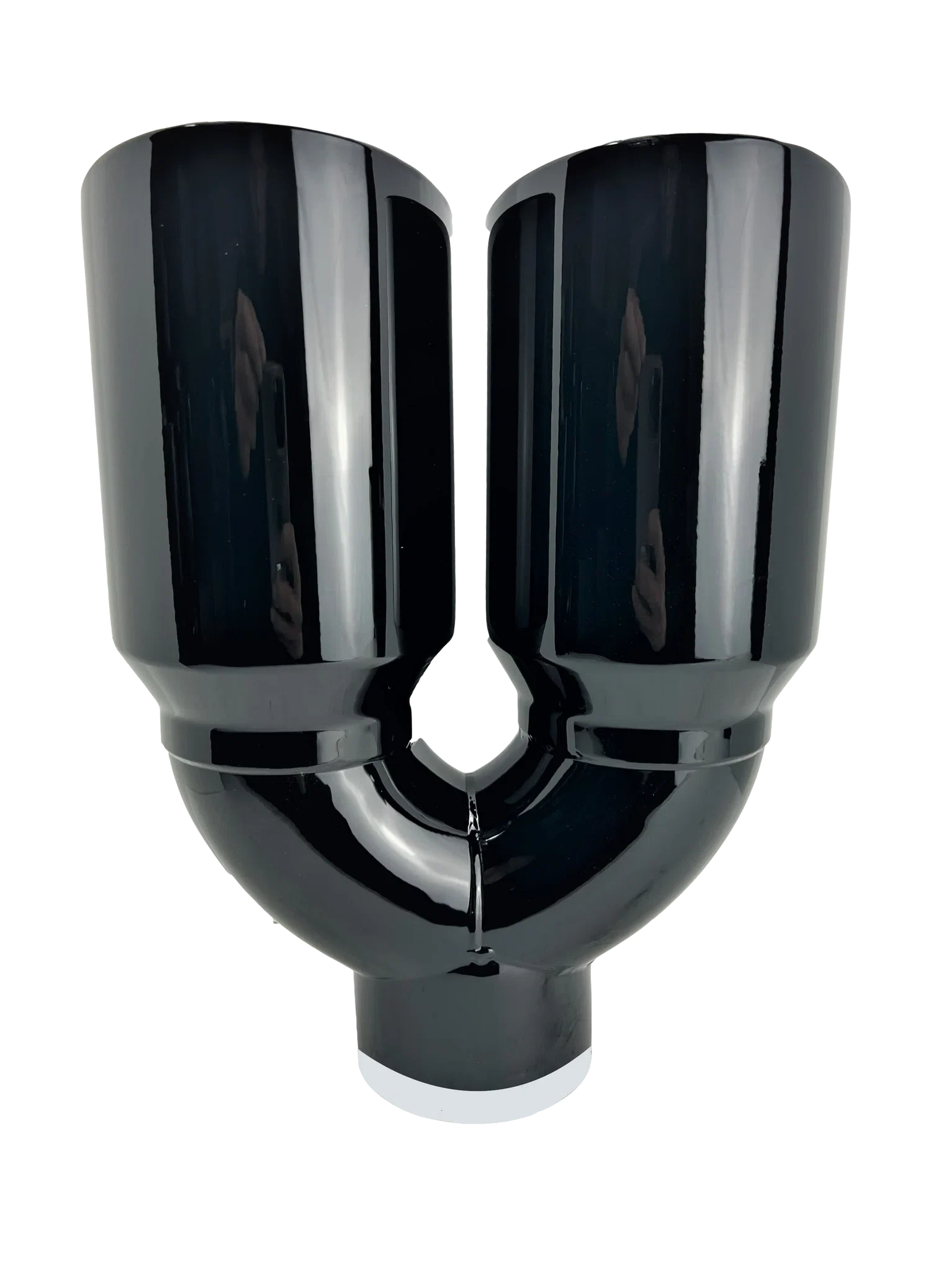 2.5_ ID X3.5_X10.5_ Dual Double Wall Slant Cut S_S Black Exhaust Tip 1626BK